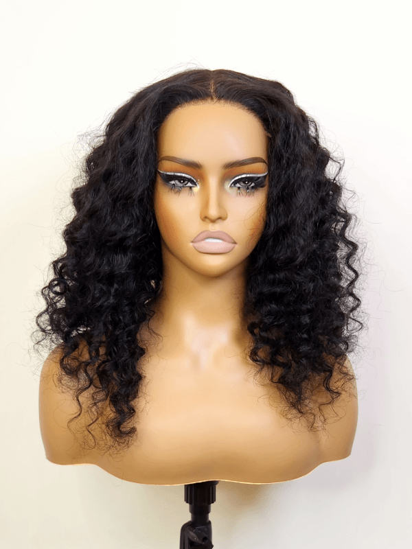 Brooklyn Hair Deep Wave Glueless Wig 5x5 Swiss HD Lace Pre-Cut & Pre-Plucked Invisible Knots 16-18" / Jet Black