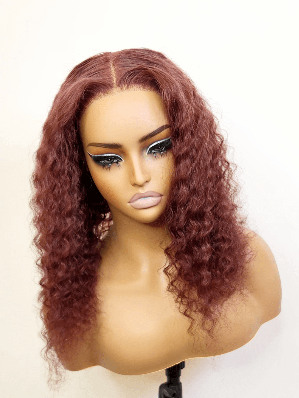 Brooklyn Hair Deep Wave Glueless Wig 5x5 Swiss HD Lace Pre-Cut & Pre-Plucked Invisible Knots 16-18" / Reddish Brown