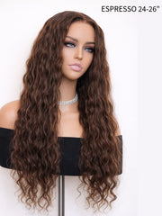 Espresso & Reddish Brown Water Wave Glueless Wig 5x5 HD Lace Pre-Cut