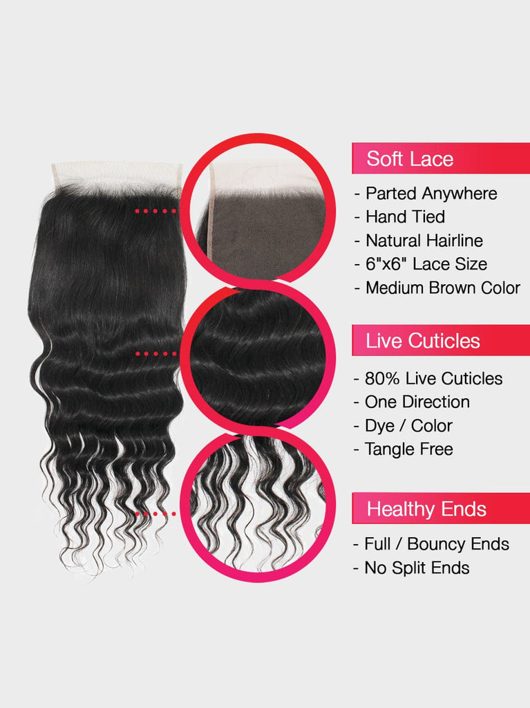 Brooklyn Hair [First Weekend Sale] Ocean Loose Wave Lace Closure