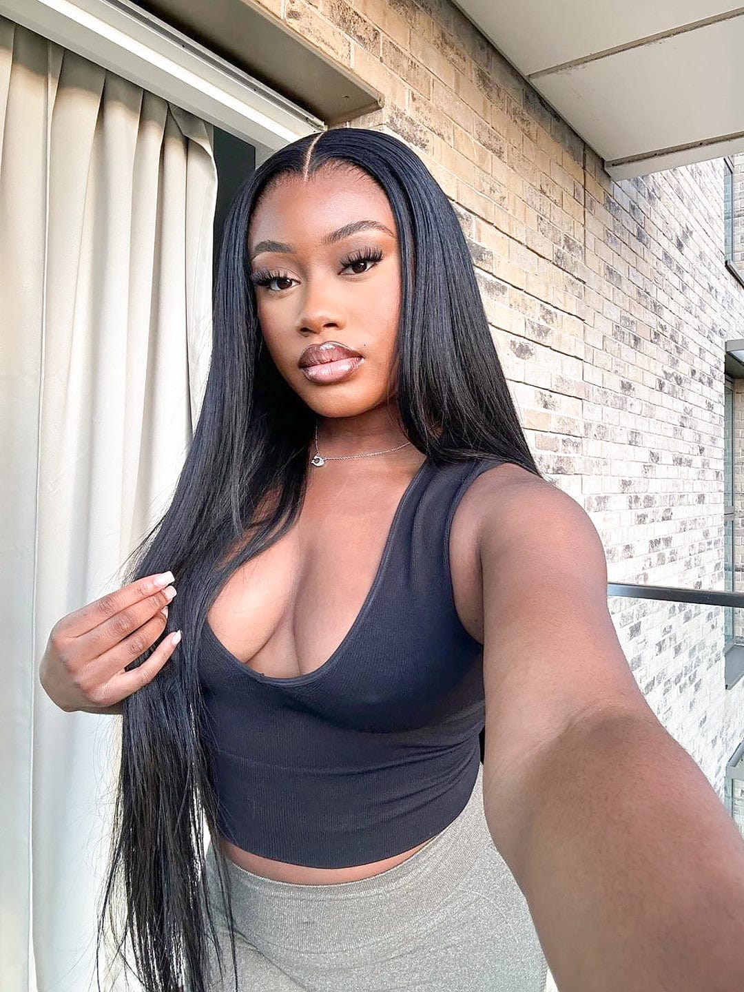 Brooklyn Hair Fuller Hair Extra Long Straight 30" Ready to Wear Glueless Wig Invisible Knots 5x5 Swiss HD Pre-Cut Lace Natural Black 30" / Natural Black