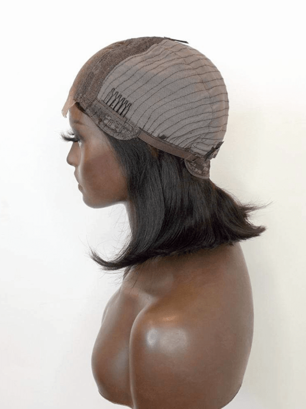 Brooklyn Hair Glueless 4x4 Lace Closure Wig Straight Bob Short 10-12" / Natural Black