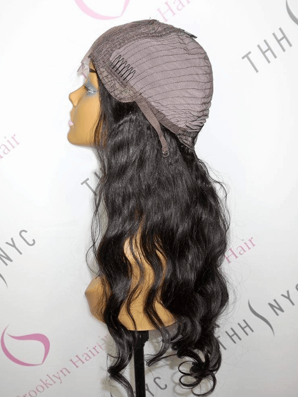 Brooklyn Hair Glueless 4x4 Lace Closure Wig Virgin Straight 24-26" / Natural Black