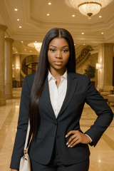 Brooklyn Hair Huge Sale! Ear to Ear 100% Human Silky Straight 13x6 Lace Front Wig Natural Black (LY)