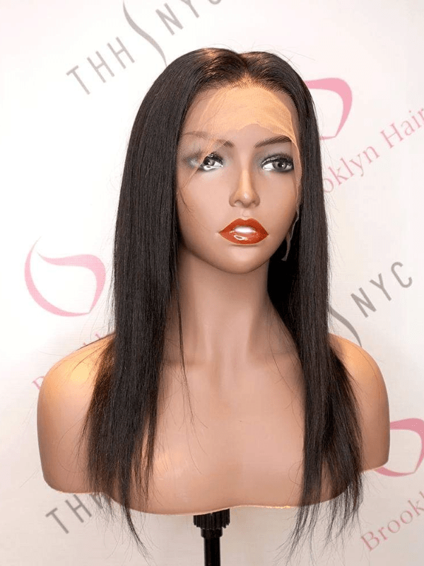 Brooklyn Hair Huge Sale! Ear to Ear 100% Human Silky Straight 13x6 Lace Front Wig Natural Black (LY)