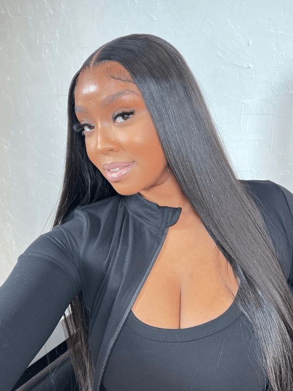 Brooklyn Hair Huge Sale! Ear to Ear 100% Human Silky Straight 13x6 Lace Front Wig Natural Black (LY)