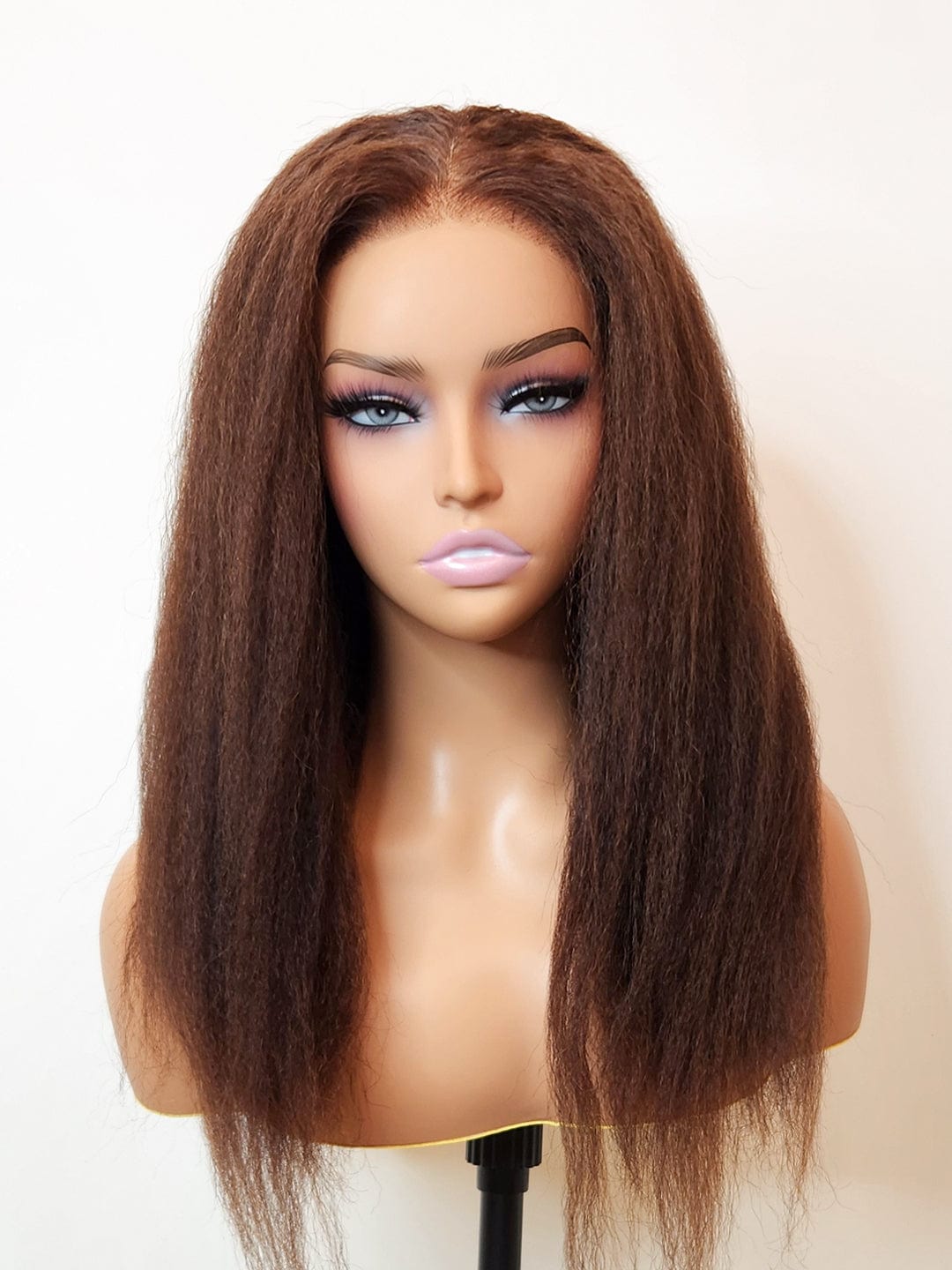 Brooklyn Hair Kinky Straight Glueless Wig Invisible Small Knots 5x5 Swiss HD Lace Pre-Plucked 180% Density
