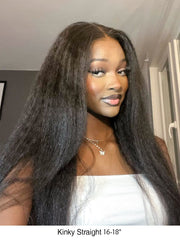 Brooklyn Hair Kinky Straight Glueless Wig Invisible Small Knots 5x5 Swiss HD Lace Pre-Plucked 180% Density