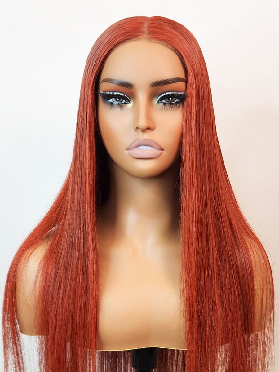 Brooklyn Hair Loose Body Wave Glueless Wig Invisible Small Knots 5x5 Swiss HD Pre-Cut Lace 180% Density 14-16" / Ginger