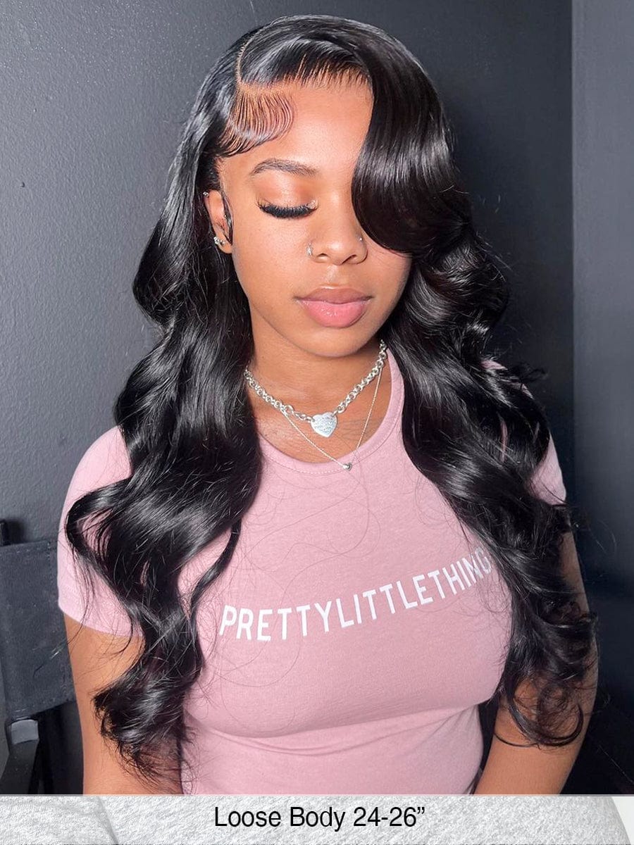 Brooklyn Hair Loose Body Wave Glueless Wig Invisible Small Knots 5x5 Swiss HD Pre-Cut Lace 180% Density