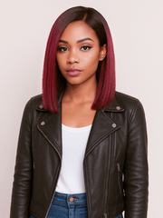 Brooklyn Hair Ombre Ruby Red 5x5 HD Pre-Cut Lace Glueless Bob Style Wig 10-12" Ombre Ruby Red / Bob Style 10-12" / Side C Part