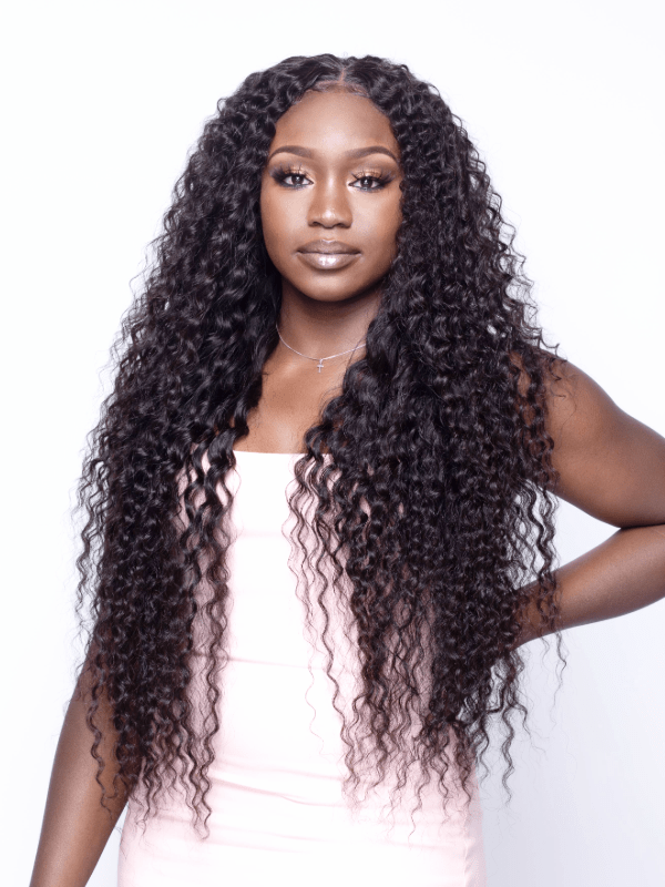 Brooklyn Hair Peruvian Loose Deep Wave 4x4 Transparent Lace Closure Free Part Natural Black