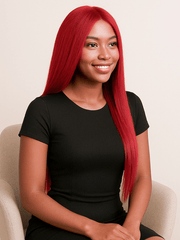 Brooklyn Hair Red Velvet Waves Loose Body Wave Ruby Red Color 13x4 HD Lace Front Wig
