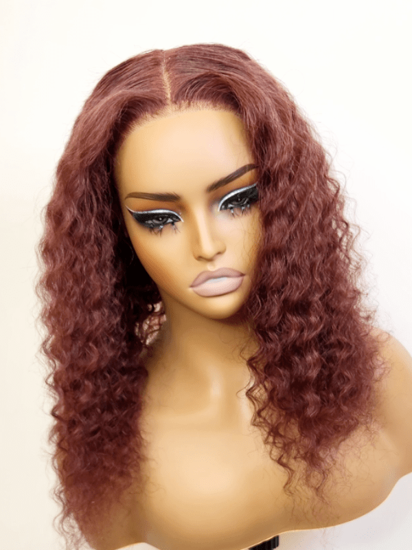 Brooklyn Hair Reddish Brown Deep Wave Glueless Wig 5x5 Swiss HD Lace Pre-Cut & Pre-Plucked Invisible Knots 16-18" / Reddish Brown