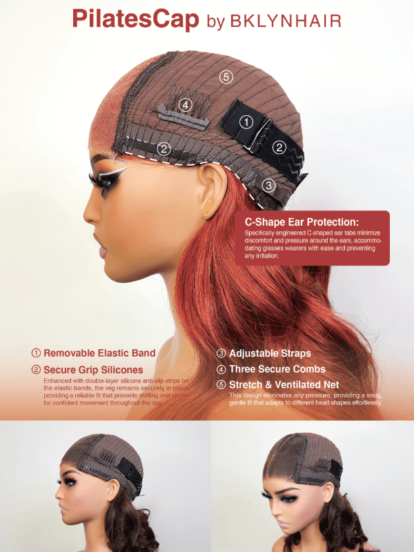Brooklyn Hair Reddish Brown Water Wave Style Ready to Wear Glueless Deep Wave Wig Invisible Knots 5x5 Swiss HD Pre-Cut Lace Espresso