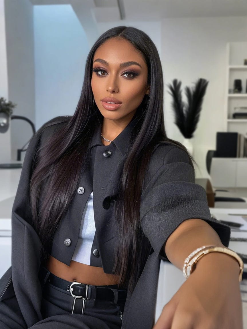 Brooklyn Hair Silky Straight 13x4 HD Lace Front Wig 180% Density