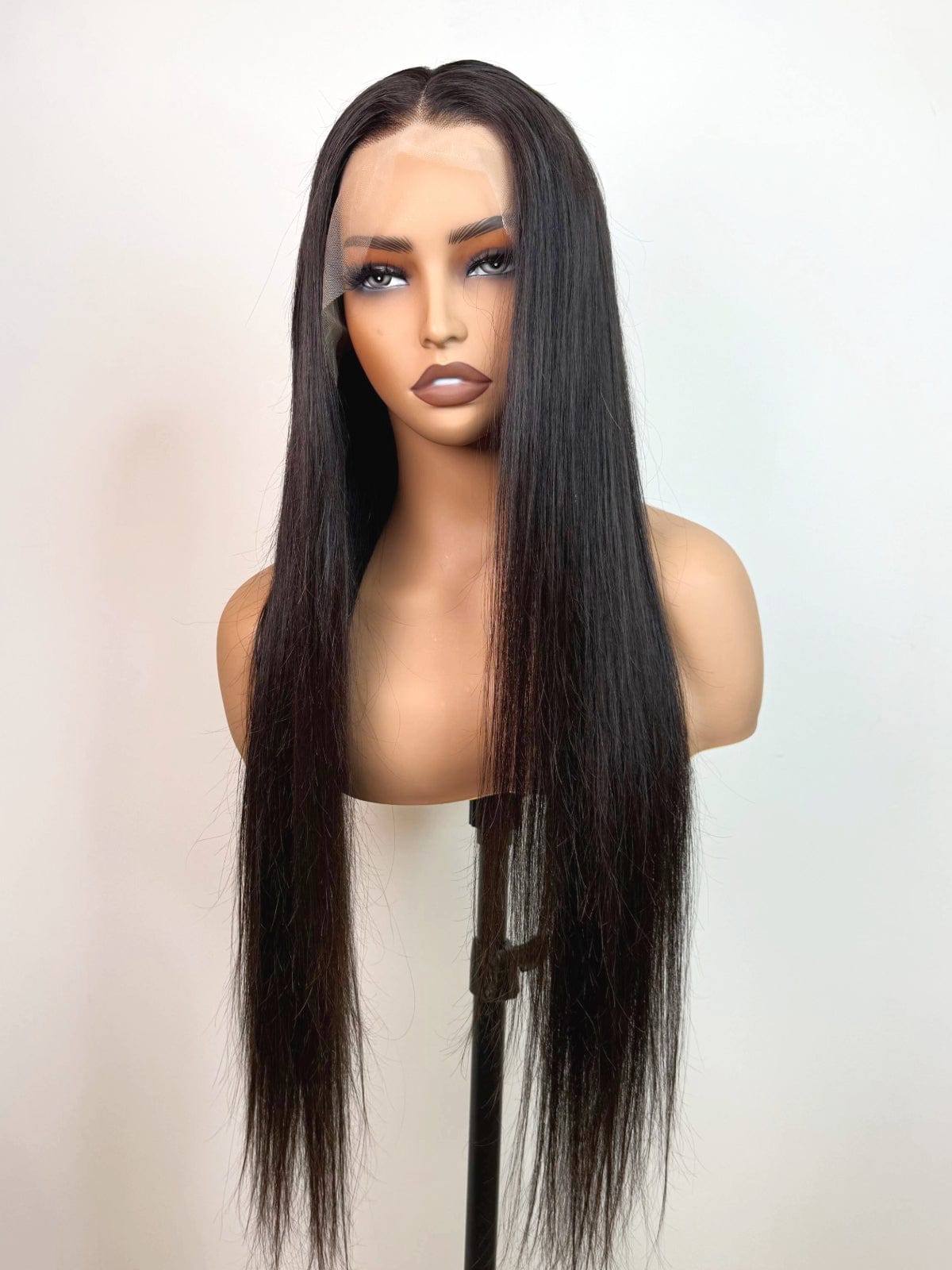 Brooklyn Hair Silky Straight 13x4 HD Lace Front Wig 180% Density 28" / HD Lace Front / Natural Black