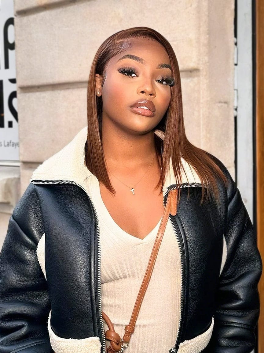 Brooklyn Hair Sleek Pop Bob! 13x4 Swiss HD Lace Frontal Wig Silky Straight 12" 200% Fullness
