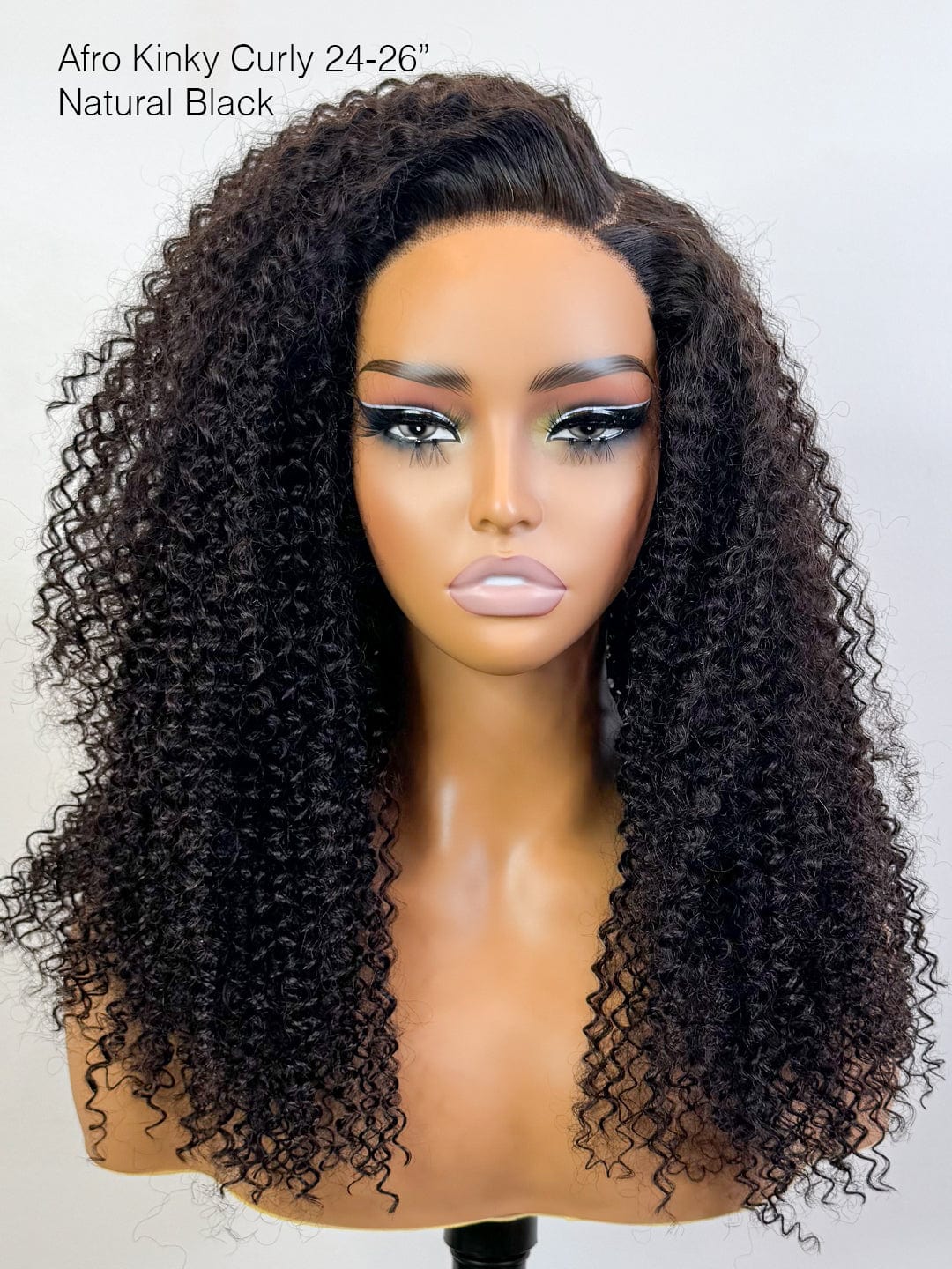 Brooklyn Hair Small Knots 5x5 HD Pre Cut Lace Glueless Wig Afro Kinky Curly 24-26" / Natural Black / Middle Part