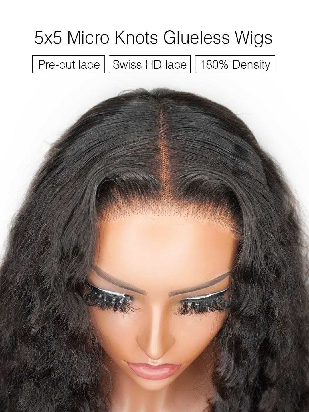 Brooklyn Hair Small Knots 5x5 HD Pre Cut Lace Glueless Wig Afro Kinky Curly