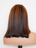 Brooklyn Hair Small Knots 5x5 HD Pre Cut Lace Glueless Wig Bob Straight 180% Density Bob Style 12" / Sun-kissed