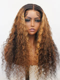 Brooklyn Hair Small Knots 5x5 HD Pre Cut Lace Glueless Wig Deep Wave 180% Density 16-18" / Sun-kissed