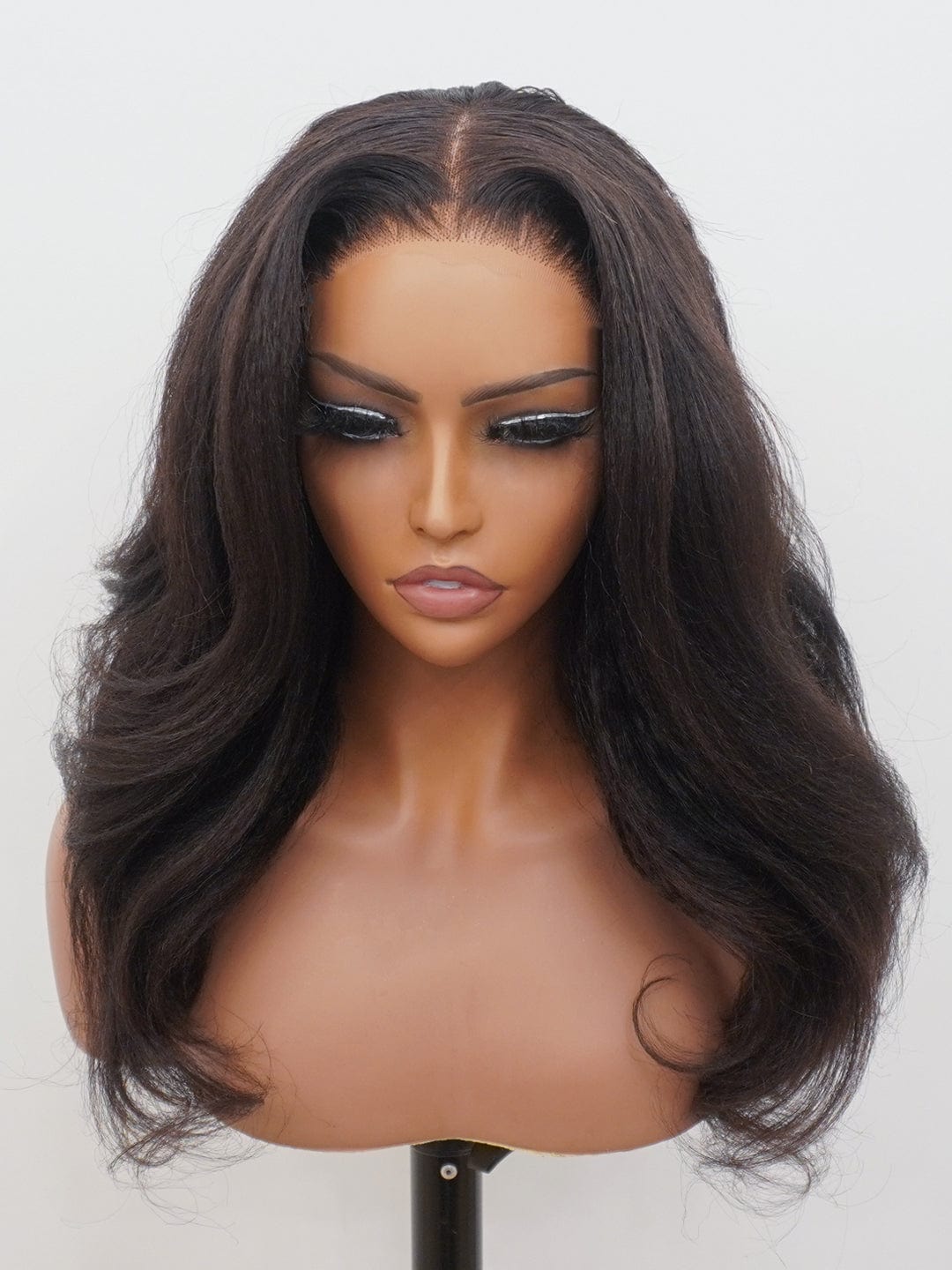 Brooklyn Hair Small Knots 5x5 HD Pre Cut Lace Glueless Wig Kinky Straight 180% Density