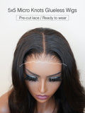 Brooklyn Hair Small Knots 5x5 HD Pre Cut Lace Glueless Wig Kinky Straight 180% Density