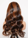 Brooklyn Hair Small Knots 5x5 HD Pre Cut Lace Glueless Wig Loose Body Wave 180% Density 24-26" / Sun-kissed
