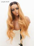 Brooklyn Hair Small Knots 5x5 HD Pre Cut Lace Glueless Wig Ombre Blonde Loose Body Wave 180% Density