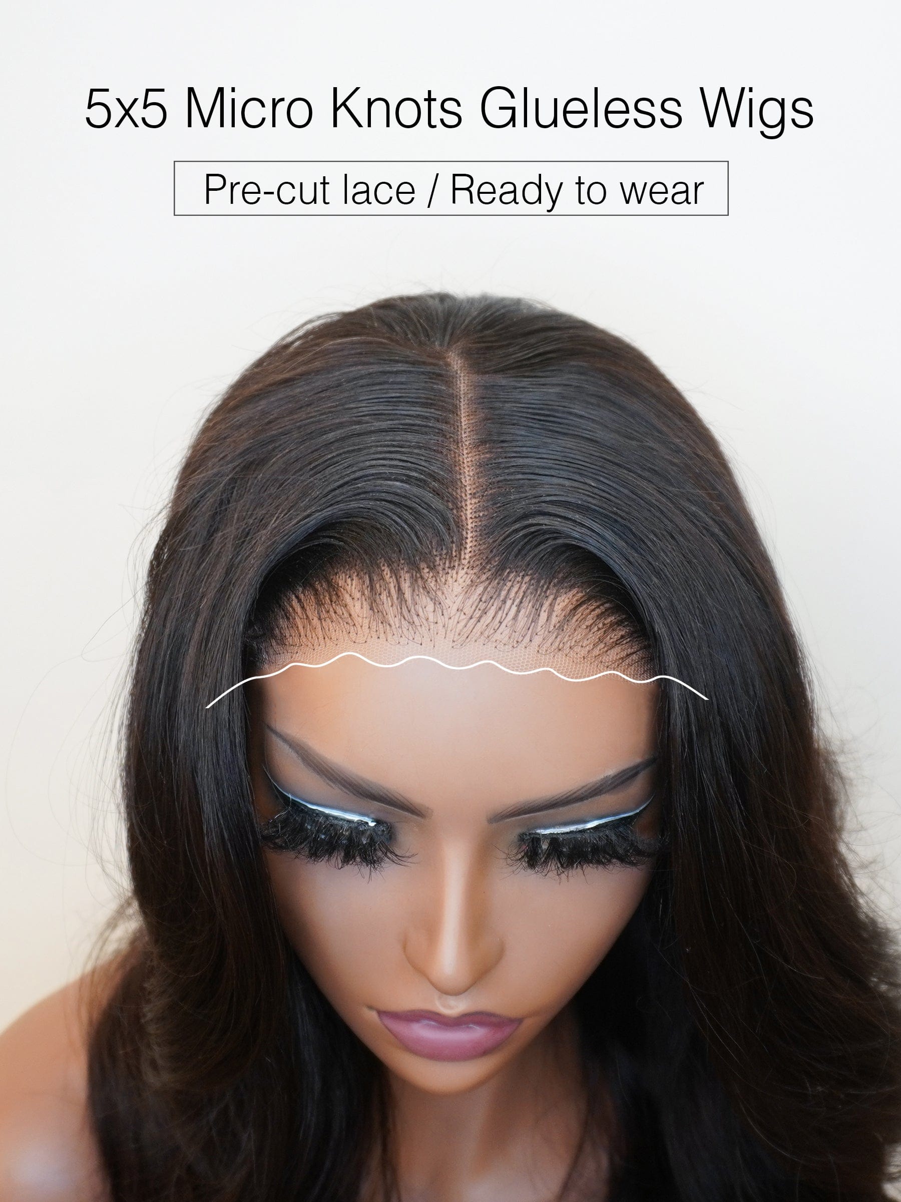 Brooklyn Hair Small Knots 5x5 HD Pre Cut Lace Glueless Wig Platinum Blonde Bob Straight 12" 180% Density