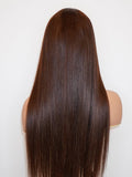 Brooklyn Hair Small Knots 5x5 HD Pre Cut Lace Glueless Wig Straight 180% Density 24-26" / Espresso