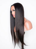 Brooklyn Hair Small Knots 5x5 HD Pre Cut Lace Glueless Wig Straight 180% Density 16-18" / Natural Black