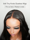Brooklyn Hair Tiny Knots 6x6 Swiss HD Pre Cut Lace Glueless Pre Bleached Knots Wig Loose Body Wave