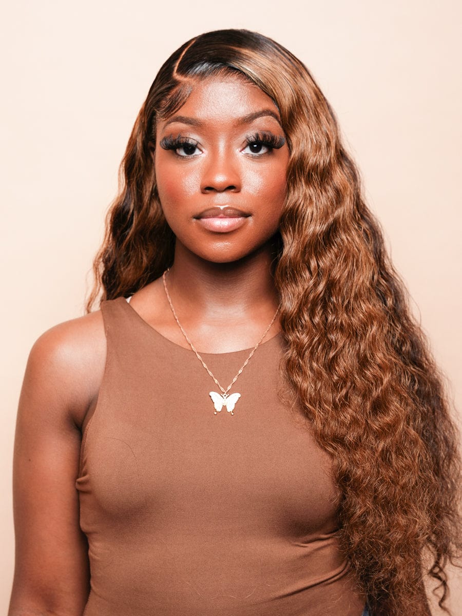 Brooklyn Hair Water Wave Style 13x4 HD Lace Front Deep Wave Wig 180% Density