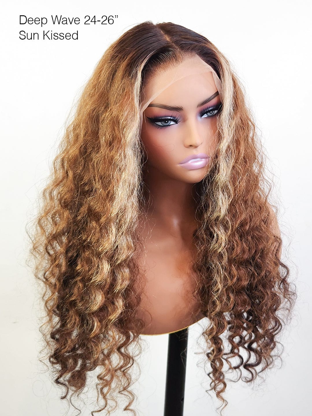 Brooklyn Hair Water Wave Style 13x4 HD Lace Front Deep Wave Wig 180% Density 24" / Sun Kissed / HD Lace Front