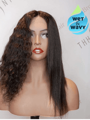 Brooklyn Hair Wet & Wavy T Part Wig / Caribbean Deep 14-18" Lace Part Wig / Shoulder Length 14-18" / Natural Black