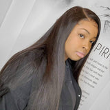 Brooklyn Hair 9A Straight / 4 Bundles with 5x5 Lace Closure Look by Mya