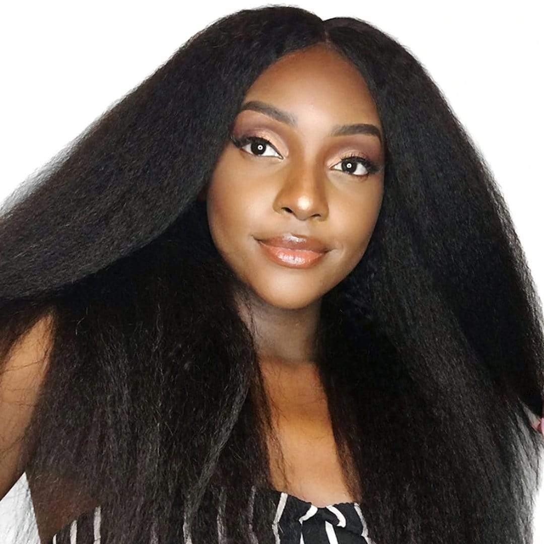 Brooklyn Hair 11A Kinky Straight / 3 Bundles with 4x4 Lace Closure Look - Brooklyn Hair