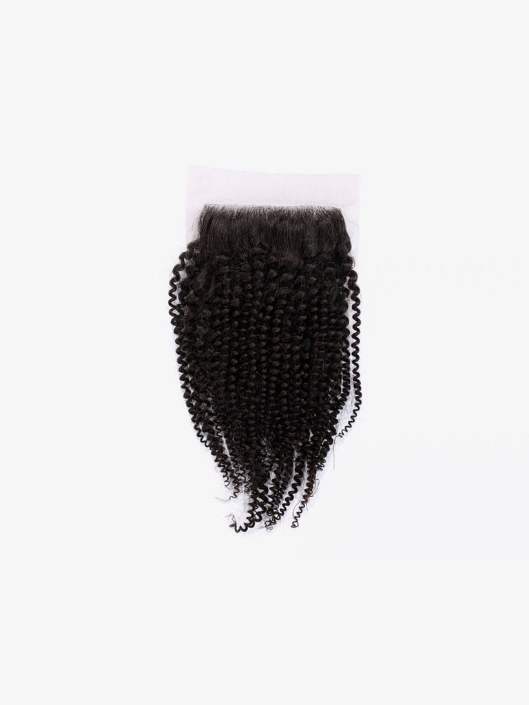 Brooklyn Hair 11A Afro Kinky 4x4 Lace Closure 14" / Natural Black / Free