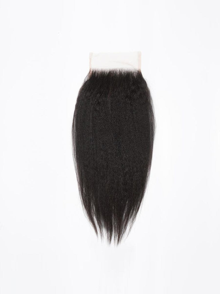 Brooklyn Hair 11A Kinky Straight 5x5 HD Lace Closure 14-16" / Natural Black / Free