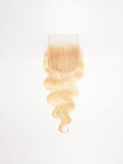 Brooklyn Hair 11A Platinum Blonde #613 Body Wave 5x5 Transparent Lace Closure