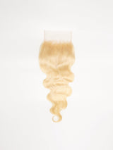 11A Platinum Blonde #613 Body Wave 5x5 Transparent Lace Closure