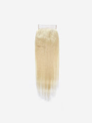 Brooklyn Hair 11A Raw Virgin Platinum Blonde #613 Straight 4x4 Transparent Lace Closure