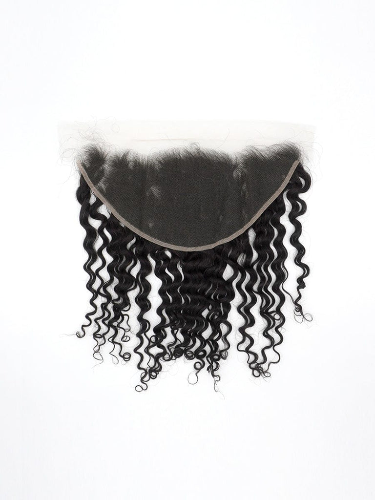 Brooklyn Hair 11A True Swiss HD 13x6 Lace Frontal Caribbean Deep Wave 14" / Natural Black / Free