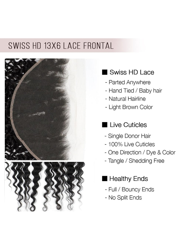 Brooklyn Hair 11A True Swiss HD 13x6 Lace Frontal Loose Deep Wave