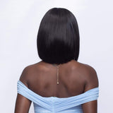 Brooklyn Hair 4x4 Lace Closure Wig / Straight Bob Short Style 10-12" / Natural Black