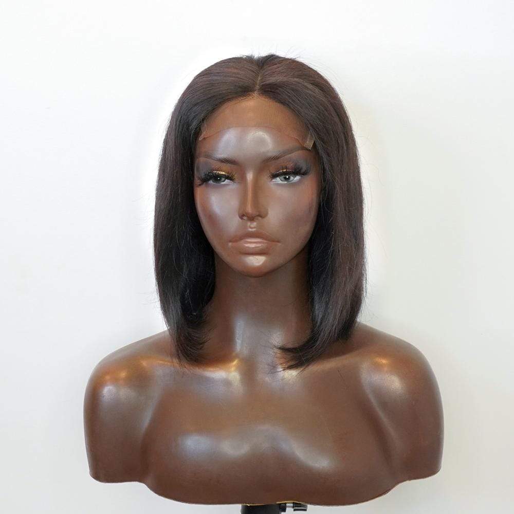 Brooklyn Hair 4x4 Lace Closure Wig / Straight Bob Short Style 10-12" / Natural Black