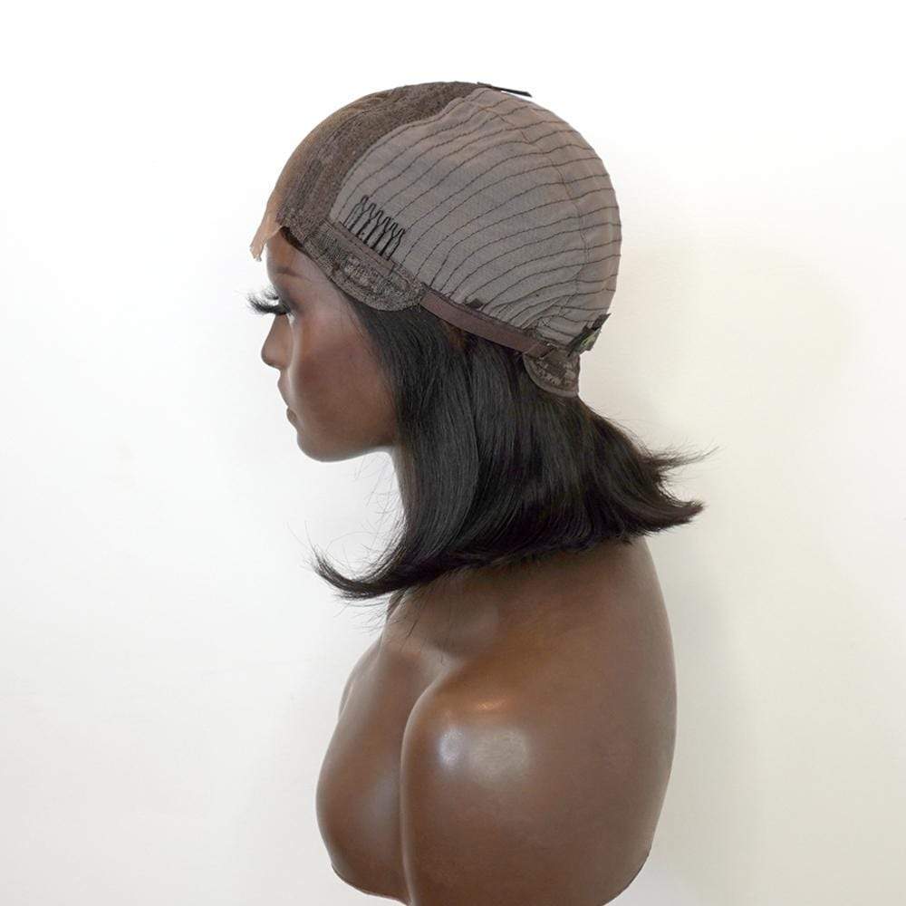 Brooklyn Hair 4x4 Lace Closure Wig / Straight Bob Short Style 10-12" / Natural Black