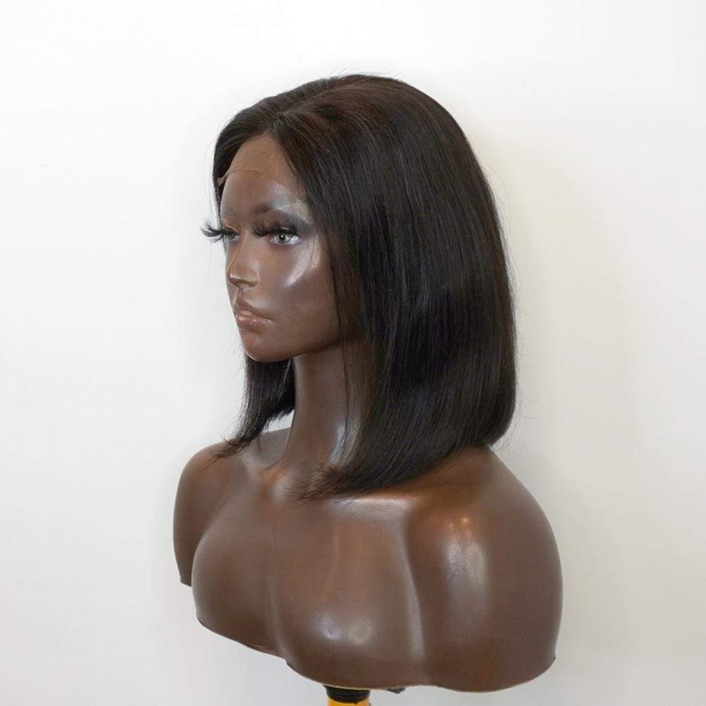 Brooklyn Hair 4x4 Lace Closure Wig / Straight Bob Short Style 10-12" / Natural Black